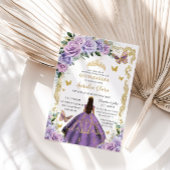 キンセアニラパープル薄紫バラフローラ金ゴールドプリンセス 招待状