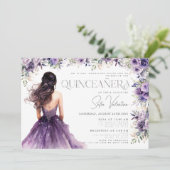 キンセアニラパープル薄紫フローラシルバーガウン 招待状 (スタンド正面)