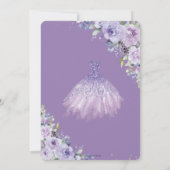 キンセアニラパープル薄紫フローラティアラプリンセス 招待状 (裏面)