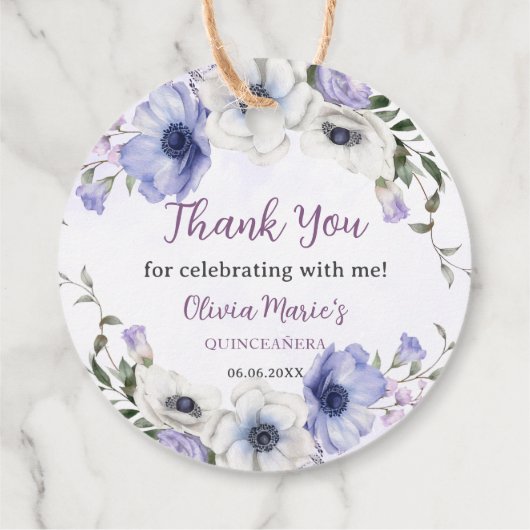 キンセアニラパープル薄紫フローラティアラ蝶 フェイバータグ (裏面)