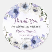 キンセアニラパープル薄紫フローラティアラ蝶 ラウンドシール (正面)