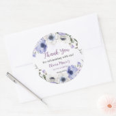 キンセアニラパープル薄紫フローラティアラ蝶 ラウンドシール (封筒)