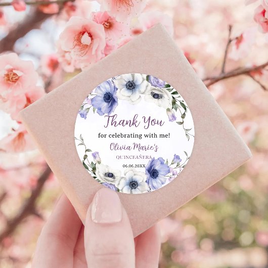 キンセアニラパープル薄紫フローラティアラ蝶 ラウンドシール