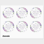 キンセアニラパープル薄紫フローラティアラ蝶 ラウンドシール (シート)