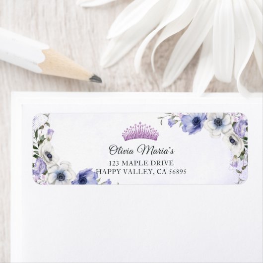 キンセアニラパープル薄紫フローラティアラ蝶 ラベル (インサイチュ)