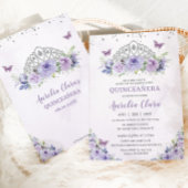 キンセアニラパープル薄紫フローラティアラ蝶 招待状