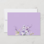 キンセアニラパープル薄紫フローラバタフライRsvp 出欠カード (裏面)