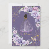 キンセアニラパープル薄紫フローラブラウンプリンセス 招待状 (裏面)