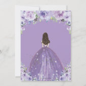 キンセアニラパープル薄紫フローラプリンセス誕生日 招待状 (裏面)