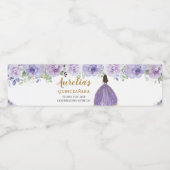 キンセアニラパープル薄紫フローラ誕生日の恩恵 ペットボトルラベル (シングルラベル)