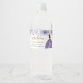 キンセアニラパープル薄紫フローラ誕生日の恩恵 ペットボトルラベル (正面)