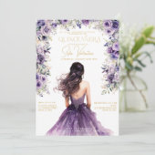 キンセアニラパープル薄紫フローラ金ゴールドプリンセスガウン 招待状 (スタンド正面)