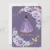 キンセアニラパープル薄紫フローラ金ゴールドプリンセス 招待状 (裏面)