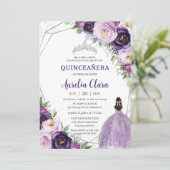 キンセアニラパープル薄紫プラムフローラシルバードレス 招待状 (スタンド正面)