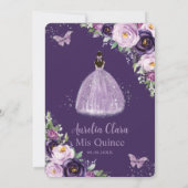 キンセアニラパープル薄紫プラムフローラシルバードレス 招待状 (裏面)