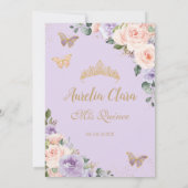 キンセアニラパープル薄紫赤面フローラ蝶 サンキューカード (裏面)