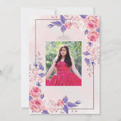 キンセアニラピンクと紫のバラ 招待状 (裏面)