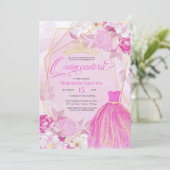 キンセアニラピンクと金ゴールドエレガントティファンシーアラ 招待状 (スタンド正面)