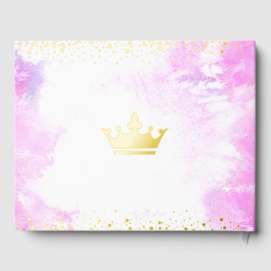 キンセアニラピンクウォーターカラークラウン実在ゴールドフォイル ゲストブック (裏面)