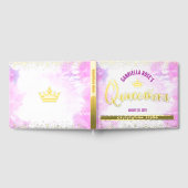 キンセアニラピンクウォーターカラークラウン実在ゴールドフォイル ゲストブック (全面)