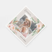 キンセアニラピンクガーリーのフローラ写真の誕生日Invite スタンダードランチョンナプキン (角)