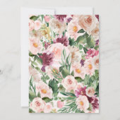 キンセアニラピンクガーリーフローラエレガント誕生日 招待状 (裏面)