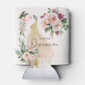 キンセアニラピンクガーリーフローラドレス誕生日 缶クーラー (裏面)