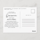 キンセアニラピンクガーリーフローラ誕生日 ポストカード (裏面)