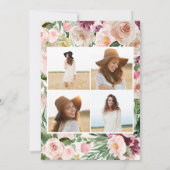 キンセアニラピンクガーリーフローラ4歳の誕生日 招待状 (裏面)