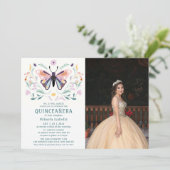 キンセアニラピンクパープルバタフライフォトフローラ 招待状 (スタンド正面)