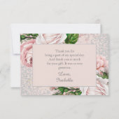 キンセアニラピンクフローラシルバーグリッターありがとう サンキューカード (裏面)