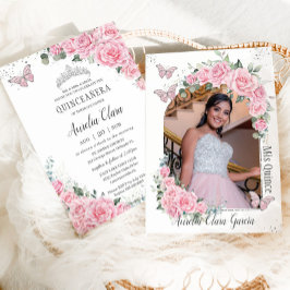 キンセアニラピンクフローラプリンセス蝶の写真 招待状