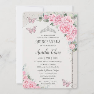 キンセアニラピンクフローラプリンセス15アニョスバタフライ 招待状