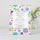 キンセアニラピンクブルーの花 招待状 (スタンド正面)