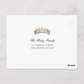 キンセアニラピンクローズクラウン誕生日RSVPポストカード ポストカード (裏面)