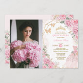キンセアニラピンク赤面バラプリンセスミクリン 招待状 (正面/裏面)