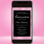 キンセアニラピンク金ゴールド誕生日写真招待状 招待状