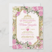 キンセアニラピンク&金ゴールドクラウンメキシコバタフライ 招待状 (正面)