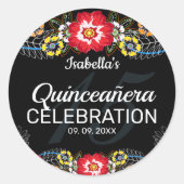 キンセアニラフィエスタフォークアート ラウンドシール (正面)