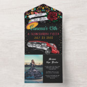 キンセアニラフェスタフローラローライダー日付を保存 オールインワン招待状 (内側)