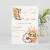 キンセアニラフローラチャロサンフラワーカントリー素朴 招待状 (スタンド正面)