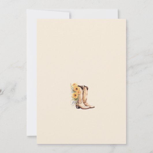 キンセアニラフローラチャロサンフラワーカントリー素朴 招待状 (裏面)