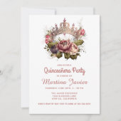 キンセアニラフローラピンセスクラウン15誕生日 招待状 (正面)