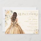 キンセアニラフローラ金ゴールドドレスシャンパンガウン 招待状 (正面)