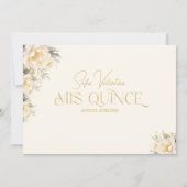 キンセアニラフローラ金ゴールドドレスシャンパンガウン 招待状 (裏面)