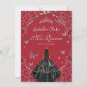 キンセアニラブラックドレスレッドフローラヴィンテージシルバー 招待状 (裏面)