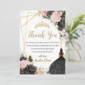 キンセアニラブラックピンクフローラガールドレスプリンセス サンキューカード (スタンド正面)