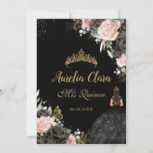 キンセアニラブラックピンクフローラガールドレスプリンセス サンキューカード (裏面)