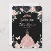 キンセアニラブラックピンクフローラバラ金ゴールドプリンセス 招待状 (裏面)