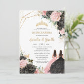 キンセアニラブラックピンクローズフローラプリンセスツインズ 招待状 (スタンド正面)